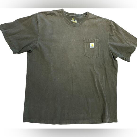 Carhartt Mens XL Brown Original Fit Short Sleeve T Shirt  in 100% Cotton - Picture 1 of 8